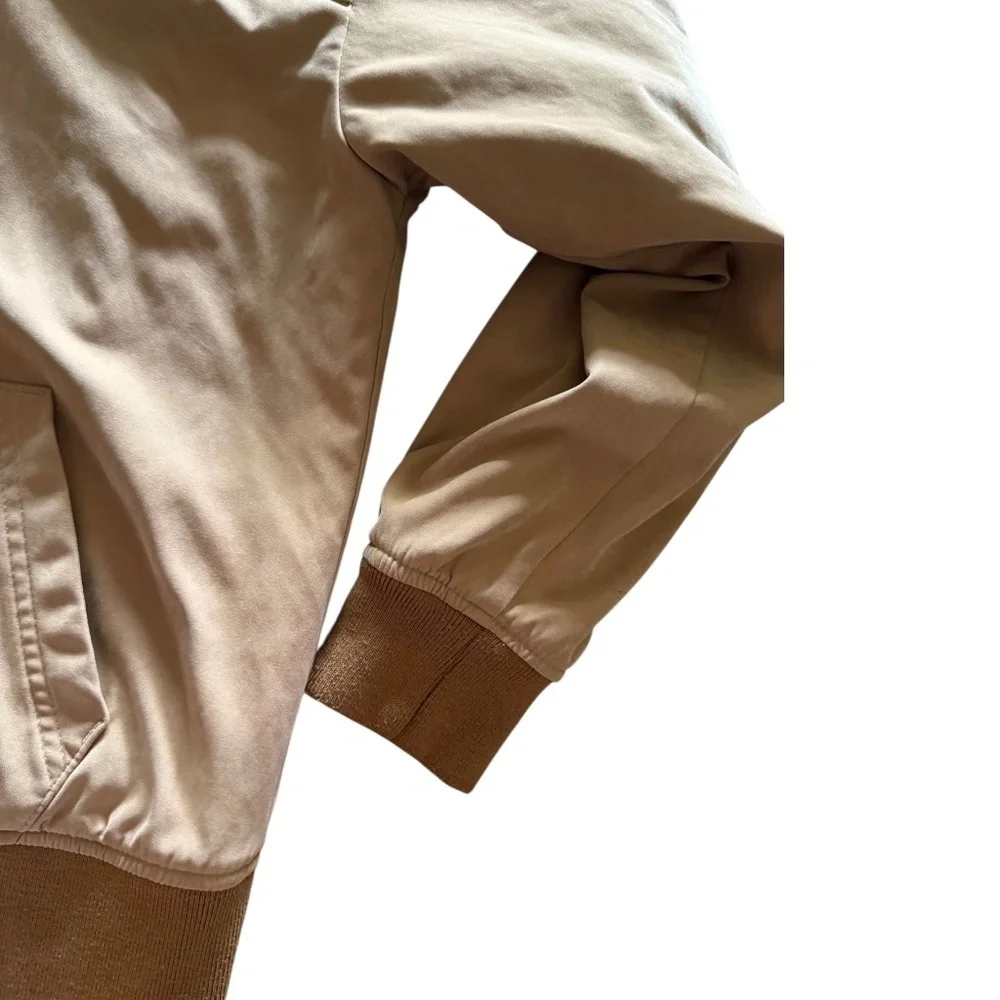 Abercrombie Kids Sherpa-Lined Hooded Canvas Workwear Bomber Jacket 9/10 Cozy